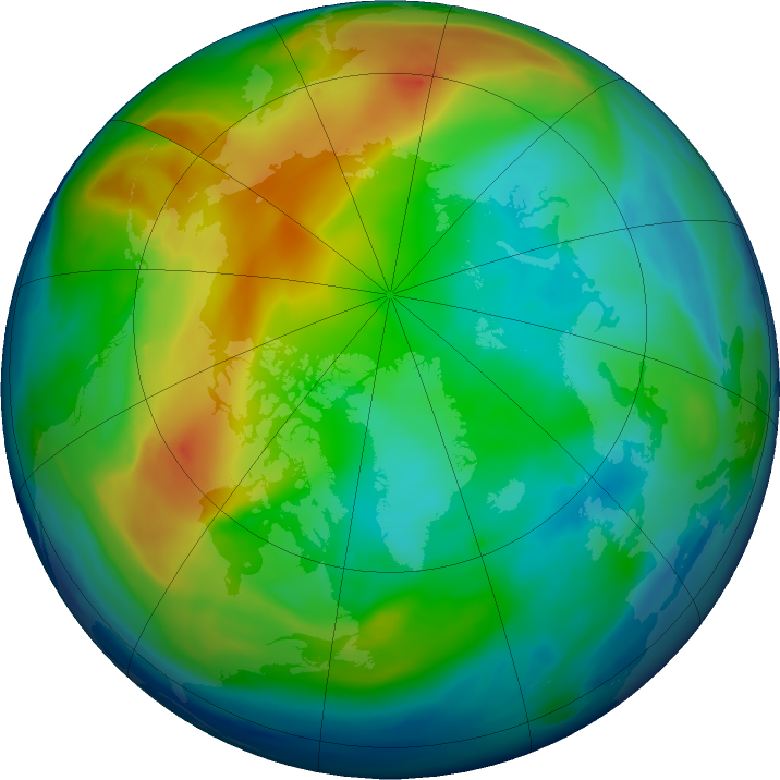 Arctic ozone map for 05 December 2018